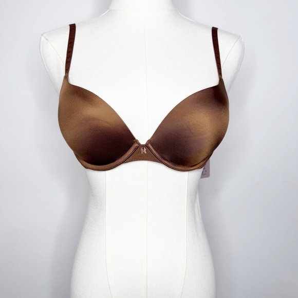 Savage x Fenty NEW MICROFIBER PUSH-UP BRA Elegant Brown Women's Size 30C NWT - Picture 1 of 5